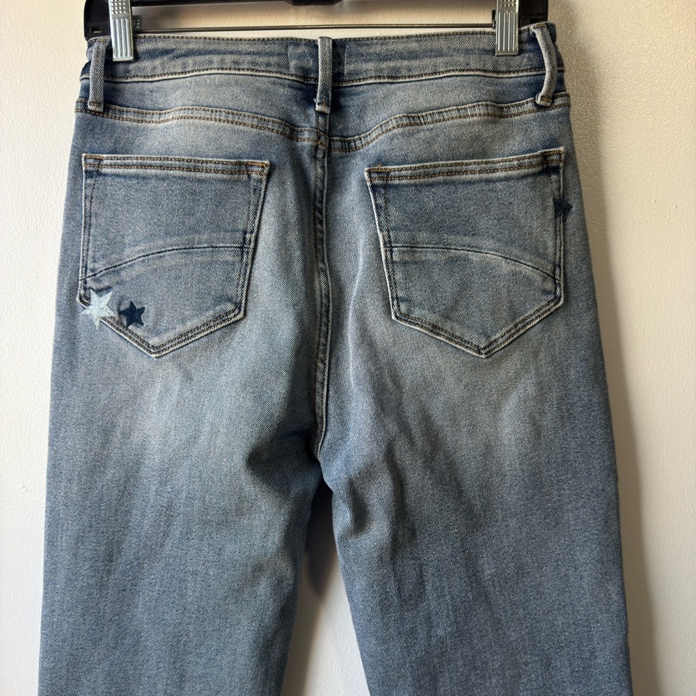 Driftwood Women's Meg Straight Crop Blue Star Embellished Jeans Sz 27 - Picture 6 of 12